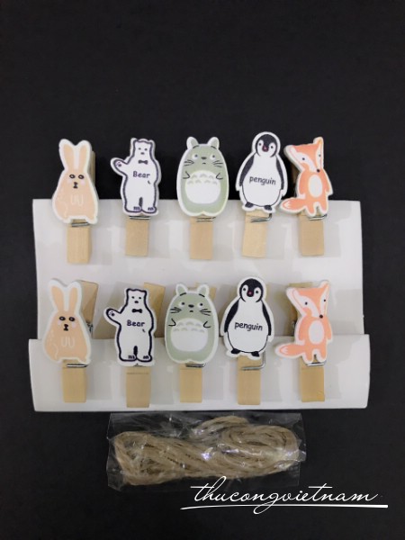 Kẹp gỗ hình Totoro, Bear, Penguin