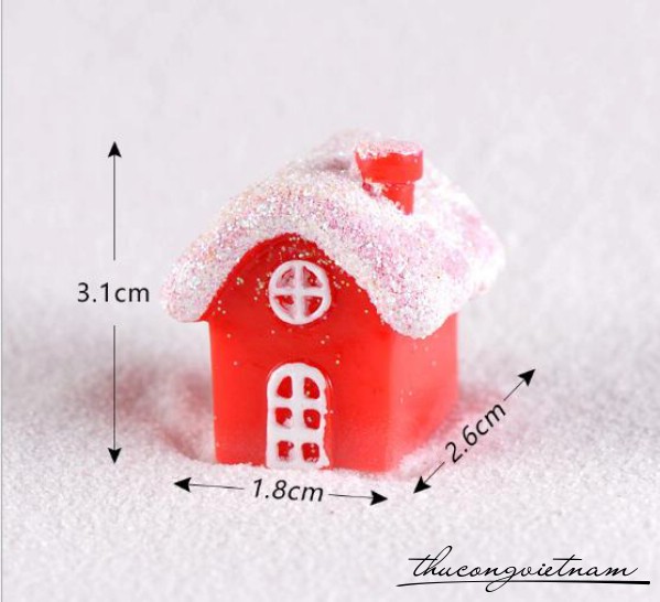 Ngôi nhà mái phủ tuyết 1.8x2.6x3.1cm