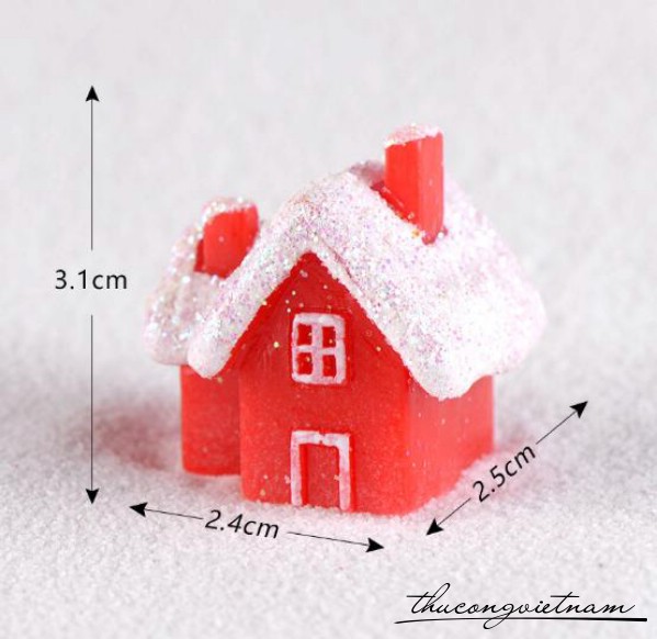 Ngôi nhà tuyết 2 ống khói 2.4x2.5x3.1cm