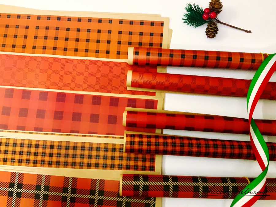 Set 5 Giấy Gói Quà Kraft Nhật A3 Tông Đỏ