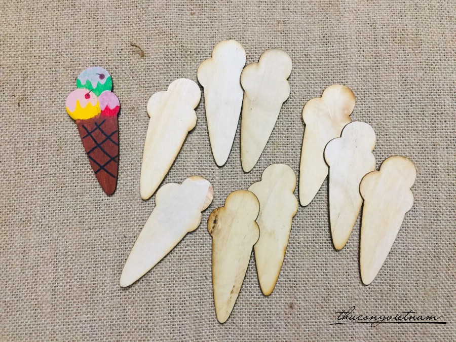 Thẻ gỗ trơn que kem kiểu 2 - 10cm