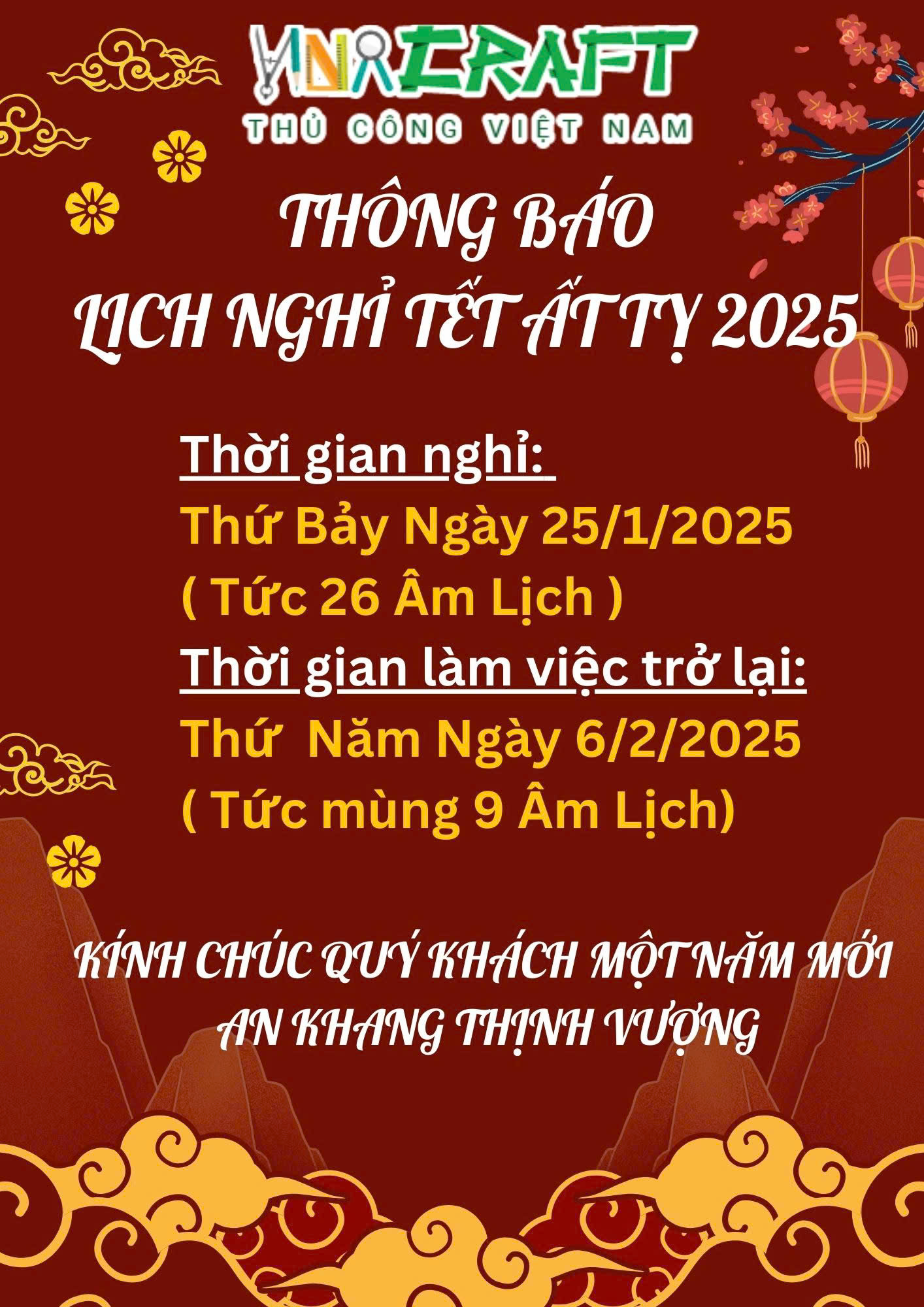 Lịch Nghỉ Tết 2025