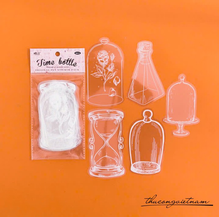 Set decal hình chai lọ - Time Bottle (20c)