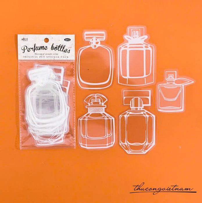 Set decal hình chai lọ - Perfume Bottle (20c)