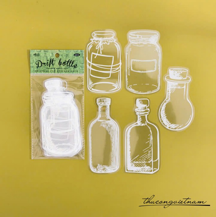 Set decal hình chai lọ - Drift Bottle (20c)