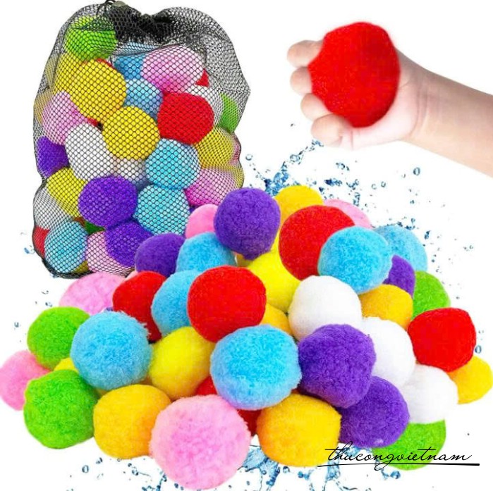 Bóng bông 5cm chơi hồ bơi (5 cái - màu ngẫu nhiên)