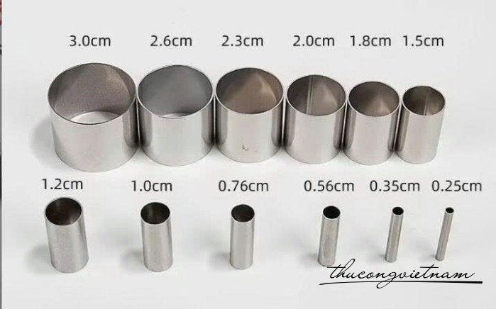 Bộ 12 khuôn cắt tròn đất sét  dụng cụ cắt tròn thủ công