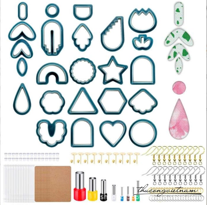 Bộ 142 phụ kiện khuôn cắt đất sét polymer 