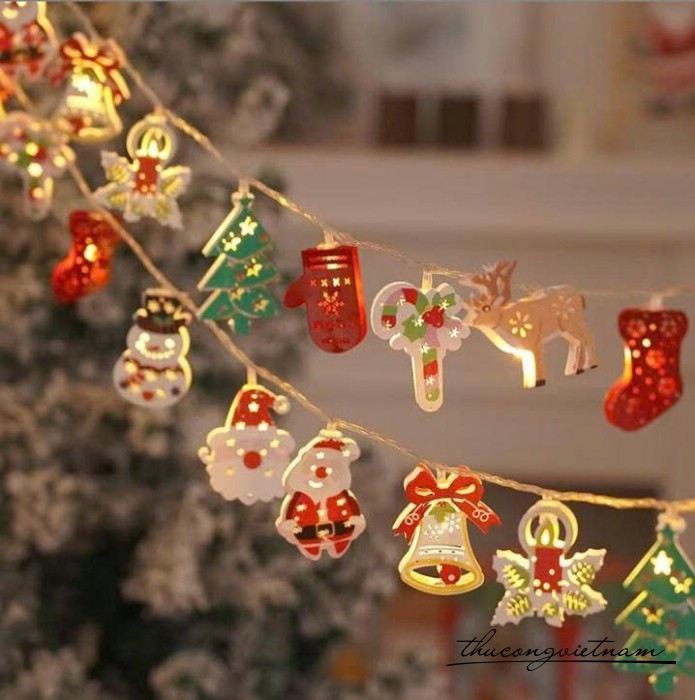 Dây đèn led nhiều mẫu Giáng Sinh – hộp pin (10 bóng, dài 1.5m)