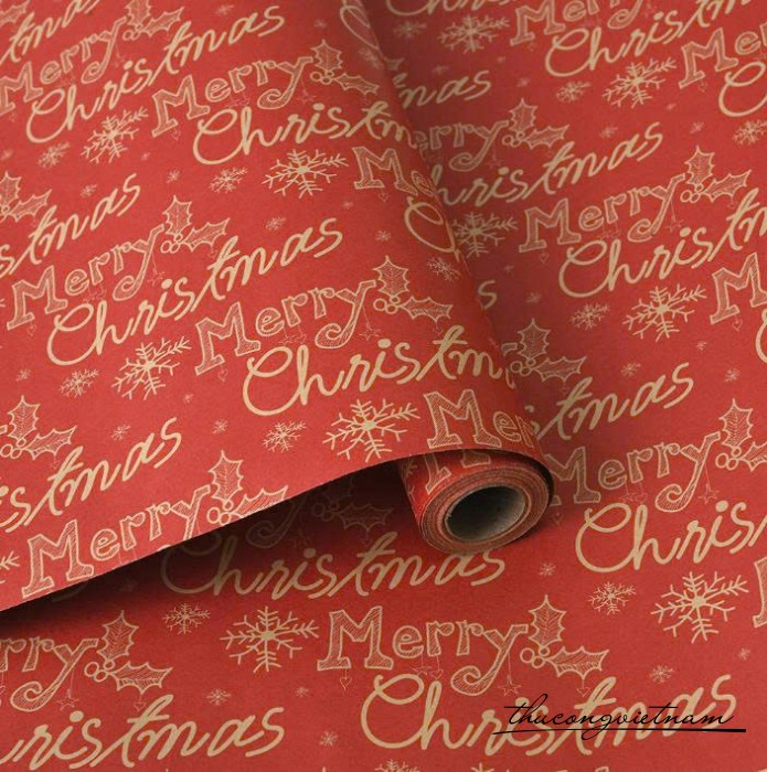 Cuộn giấy kraft Giáng Sinh 43cm*10m - Mẫu 14