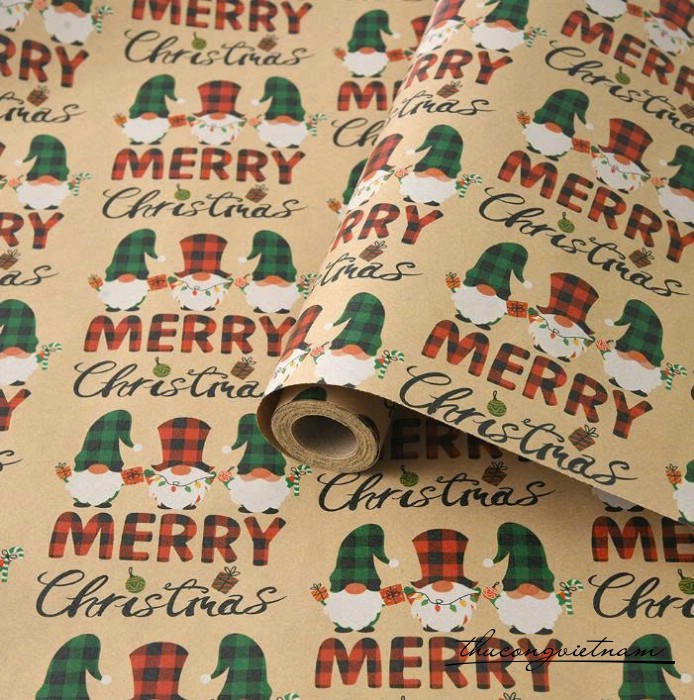 Cuộn giấy kraft Giáng Sinh 43cm*10m - Mẫu 15