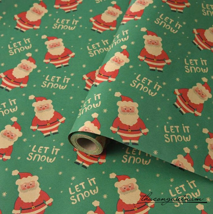 Cuộn giấy kraft Giáng Sinh 43cm*10m - Mẫu 16