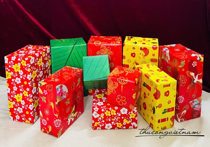 SET HỘP QUÀ CAO CẤP GÓI SẴN NHIỀU SIZE TRƯNG BÀY TẾT