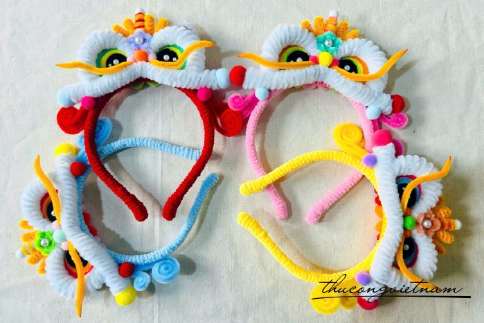 Băng đô kẽm nhung Đầu Lân (nhiều màu)