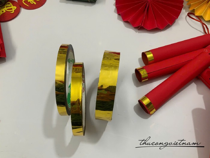 Băng Keo Vàng Trang Trí Tết – Quấn Pháo Giấy, Kim Tiền