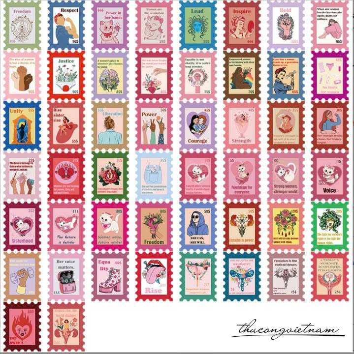 Sticker trang trí - Girl Power Stamps (50c)