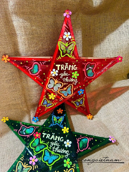 Lồng Đèn Ngôi Sao Giấy Kiếng - Mẫu Trăng Yêu Thương (30cm)