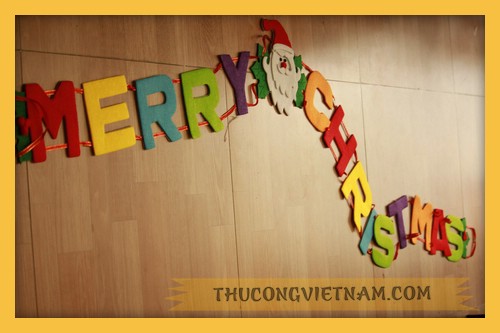 Dây chữ vải nỉ Merry Christmas lớn_DC vai ni MX lon