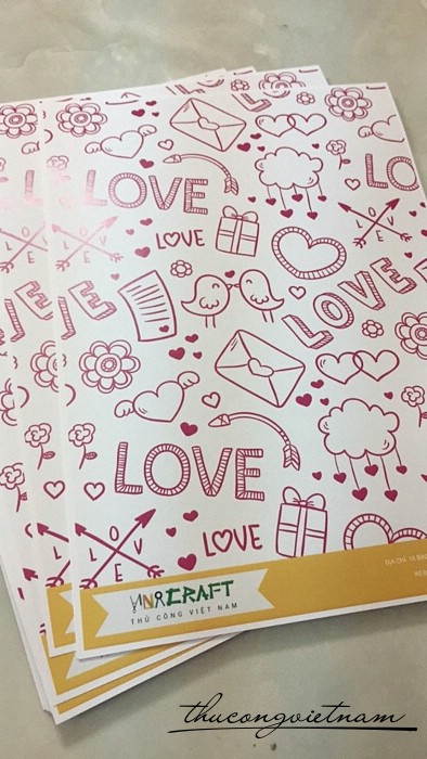 Giấy scrapbook họa tiết tình yêu 2