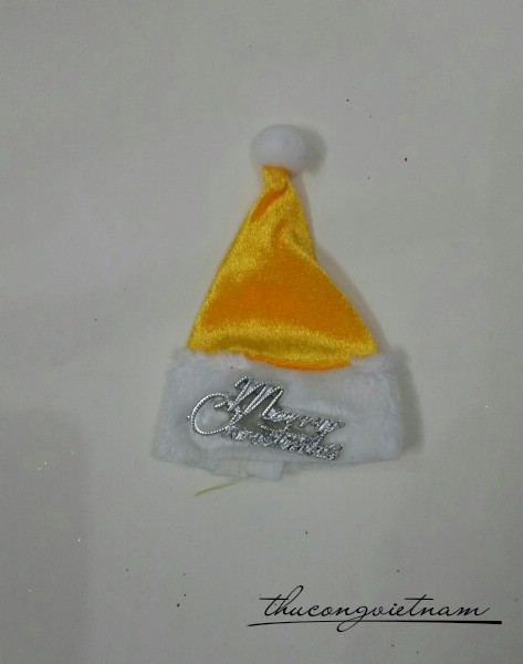Nón noel 9cm màu vàng