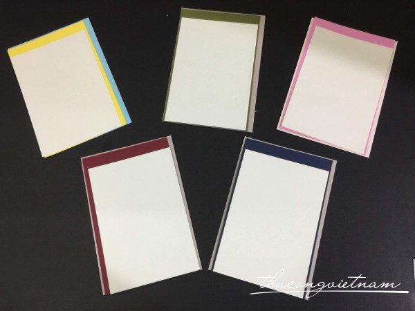 Set thiệp trơn 5 cái đủ màu 13x20cm